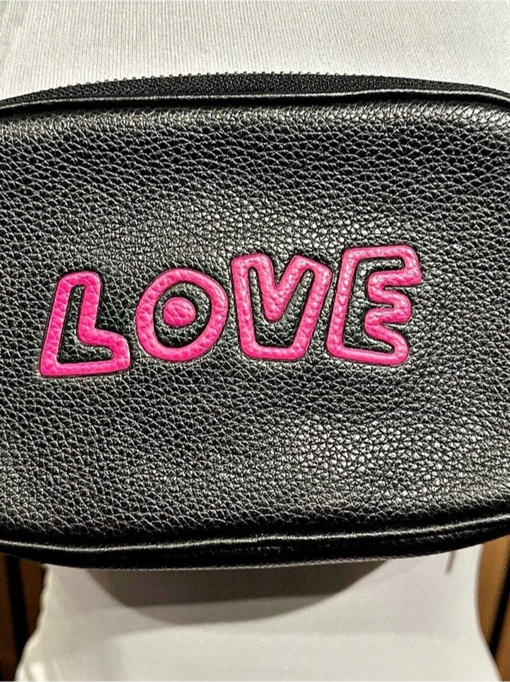 Coach x Keith Haring Love Camera Bag in Black & Pink